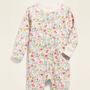 NWT 0-3m Floral Footie Pajamas